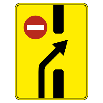 Дорожный знак 6.19.2 «Предварительный указатель перестроения на другую проезжую часть»